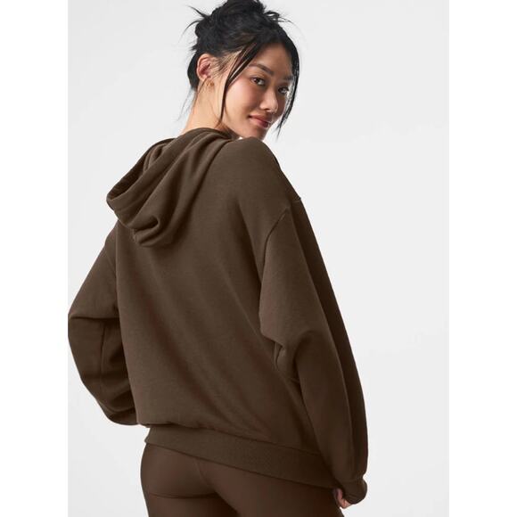 Alo Accolade Espresso Hoodie Pullover Sweater Size XS - Picture 3 of 5